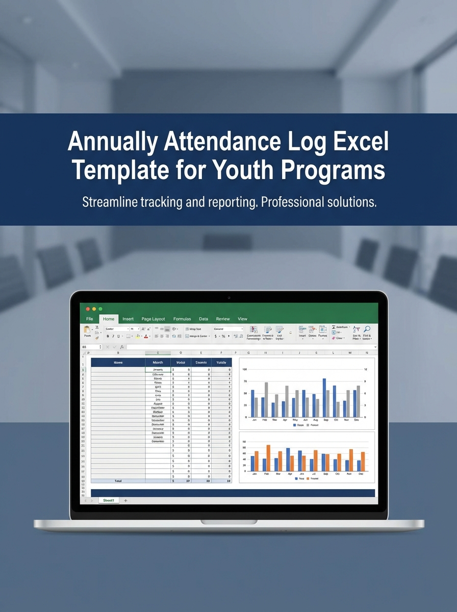 Annually Attendance Log Excel Template for Youth Programs