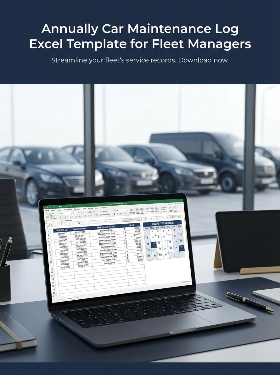 Annually Car Maintenance Log Excel Template for Fleet Managers