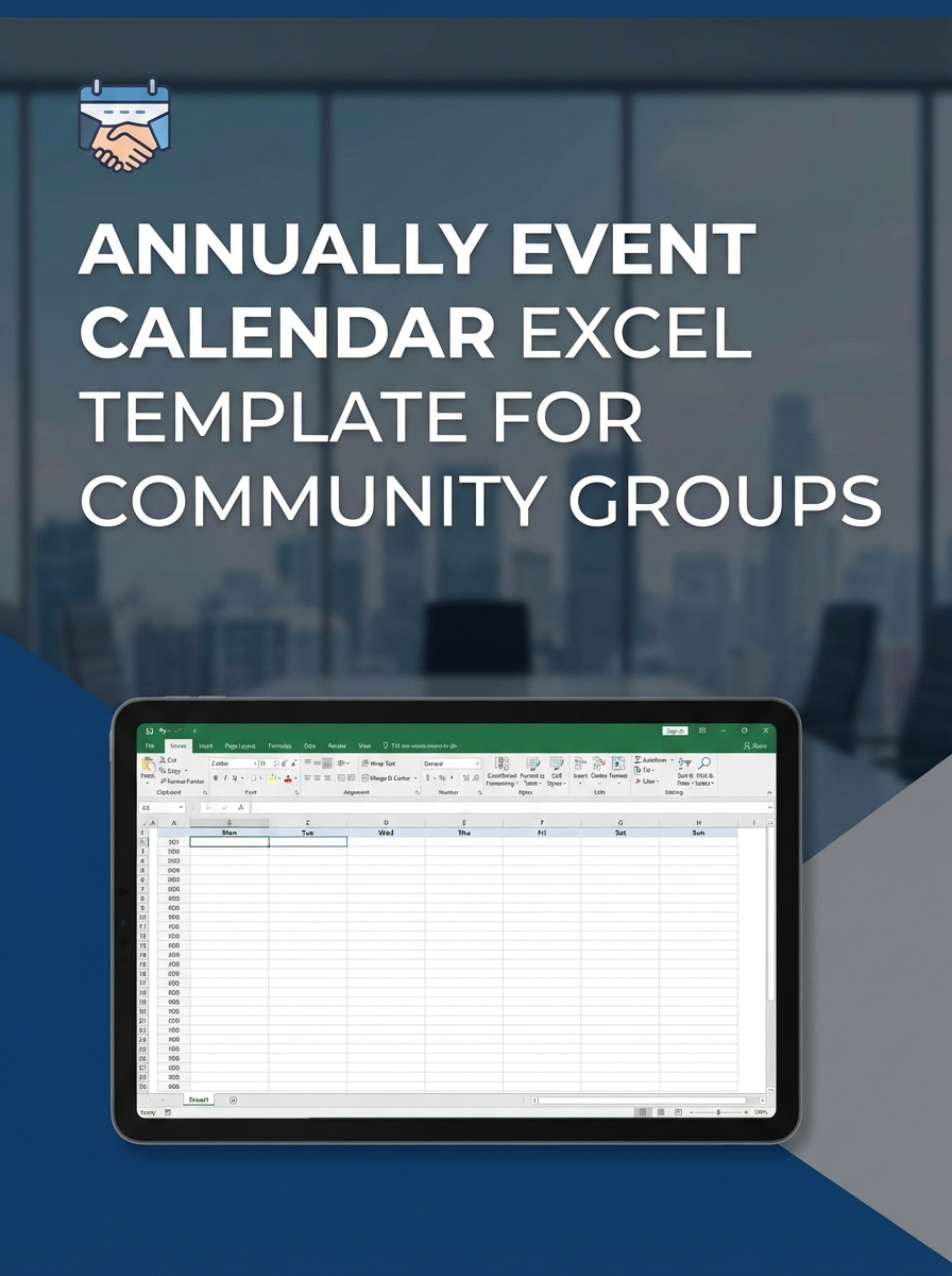 Annually Event Calendar Excel Template for Community Groups