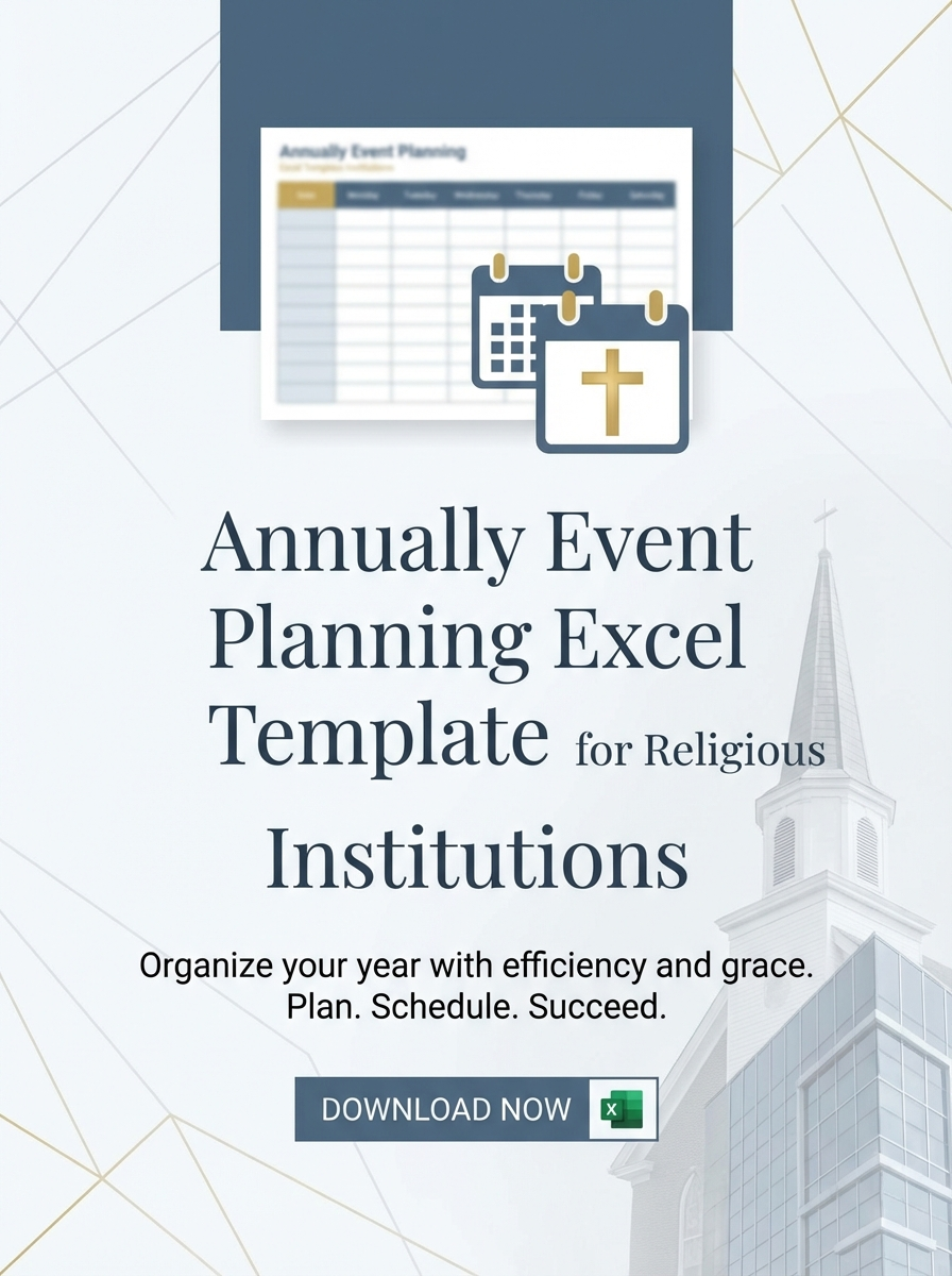 Annually Event Planning Excel Template for Religious Institutions