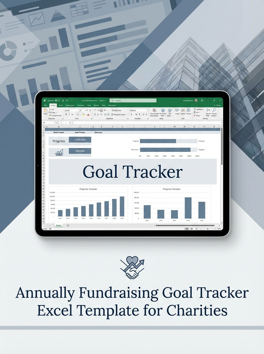 Annually Fundraising Goal Tracker Excel Template for Charities