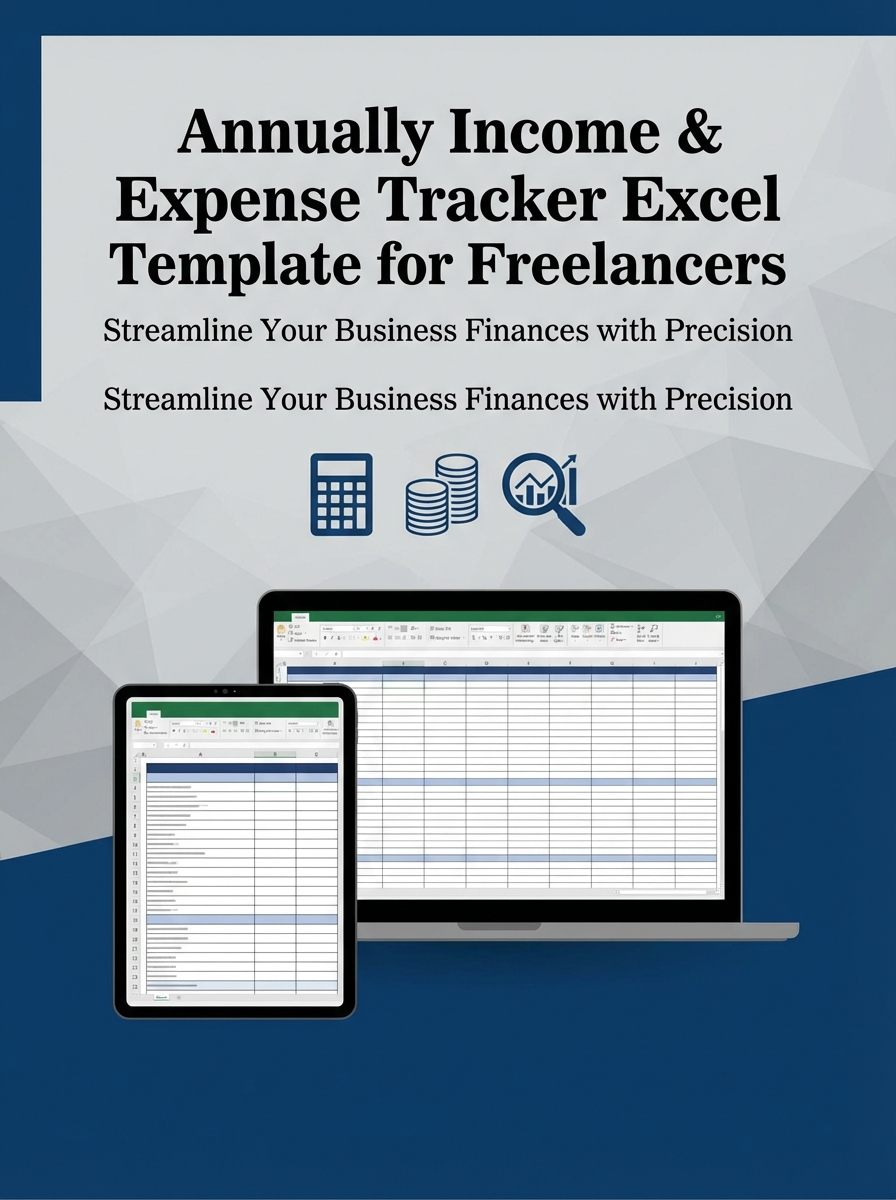 Annually Income & Expense Tracker Excel Template for Freelancers