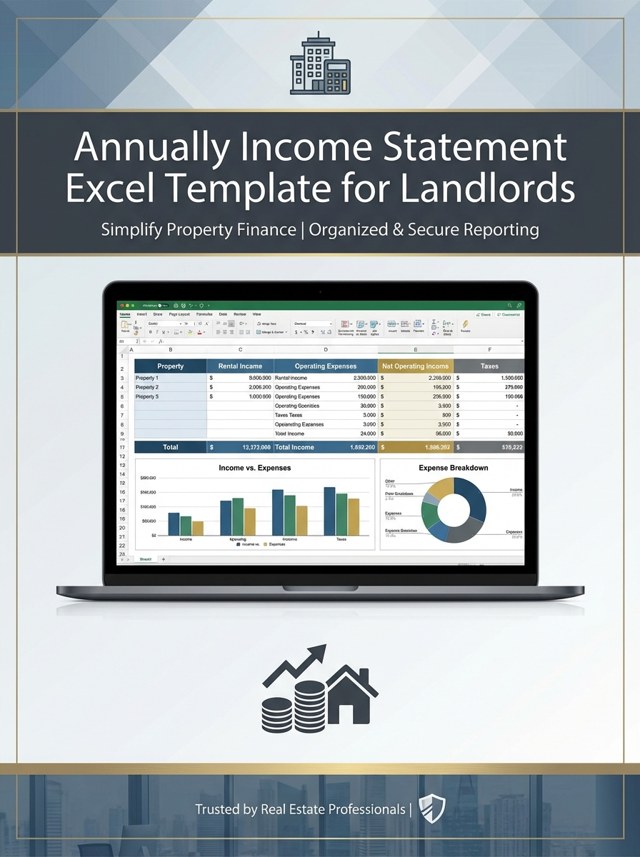 Annually Income Statement Excel Template for Landlords