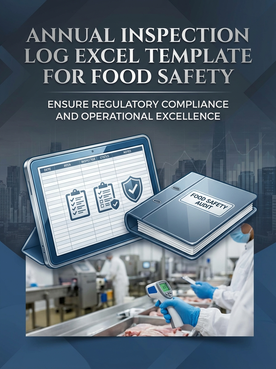 Annually Inspection Log Excel Template for Food Safety
