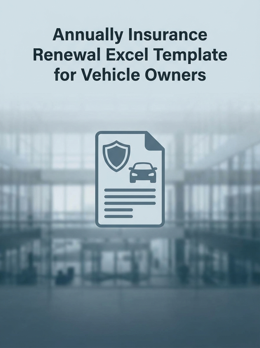Annually Insurance Renewal Excel Template for Vehicle Owners