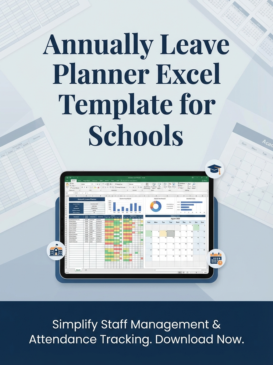Annually Leave Planner Excel Template for Schools