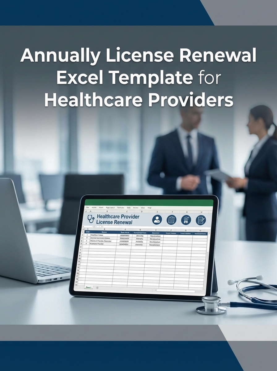 Annually License Renewal Excel Template for Healthcare Providers