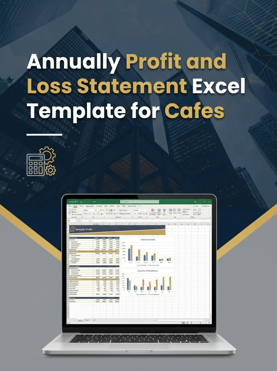Annually Profit and Loss Statement Excel Template for Cafes