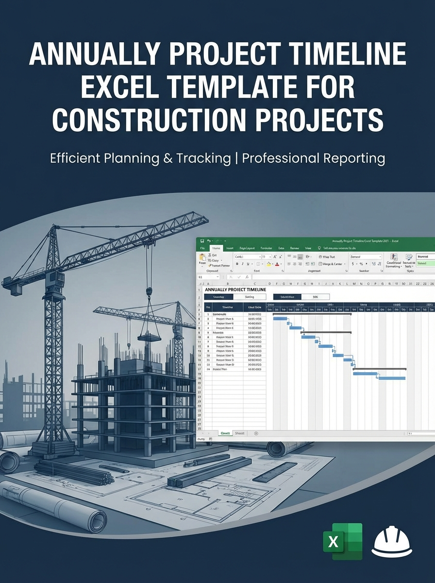 Annually Project Timeline Excel Template for Construction Projects