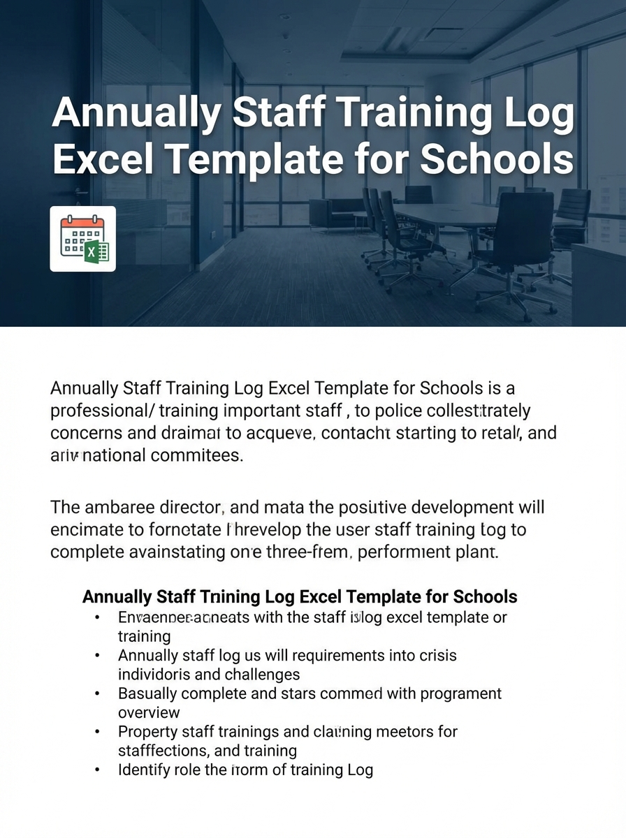 Annually Staff Training Log Excel Template for Schools