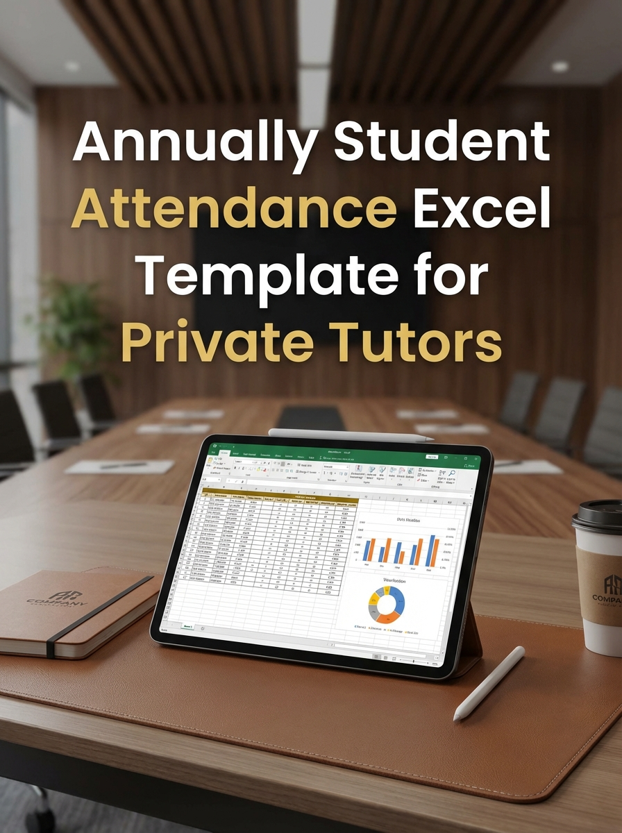 Annually Student Attendance Excel Template for Private Tutors