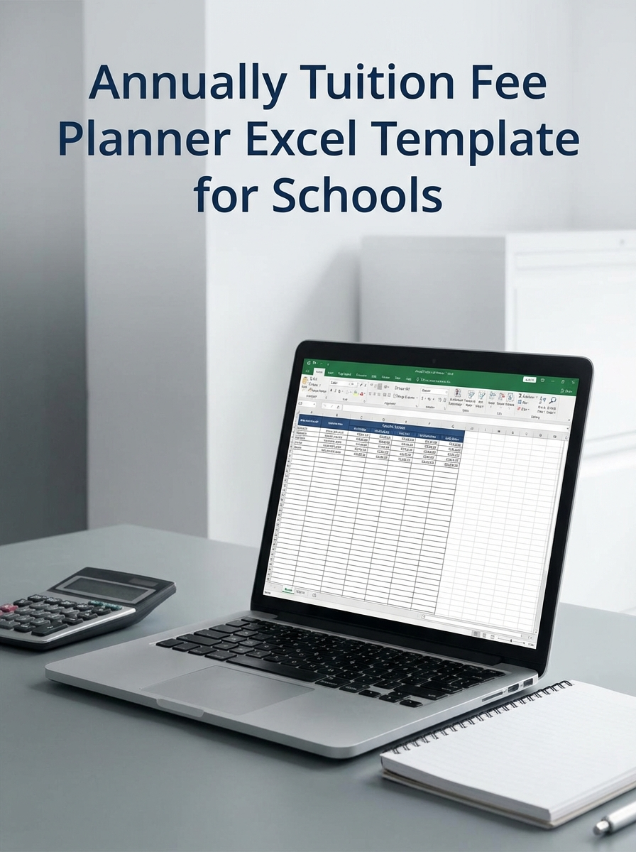 Annually Tuition Fee Planner Excel Template for Schools