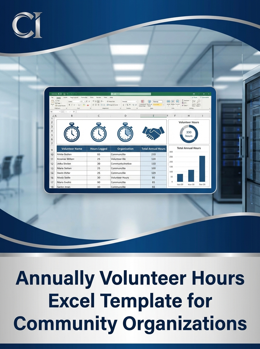 Annually Volunteer Hours Excel Template for Community Organizations
