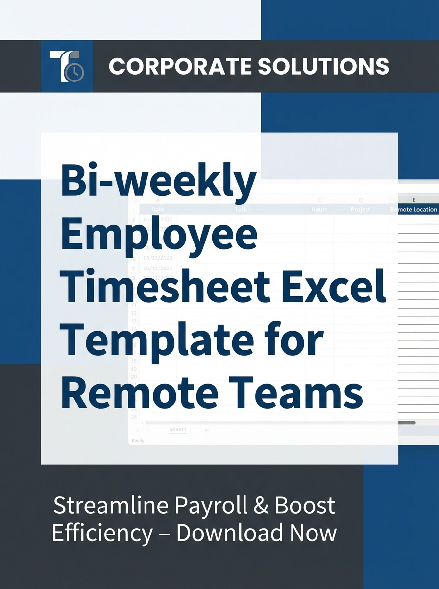 Bi-weekly Employee Timesheet Excel Template for Remote Teams