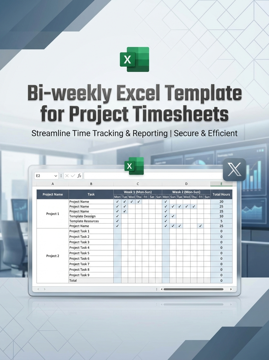 Bi-weekly Excel Template for Project Timesheets