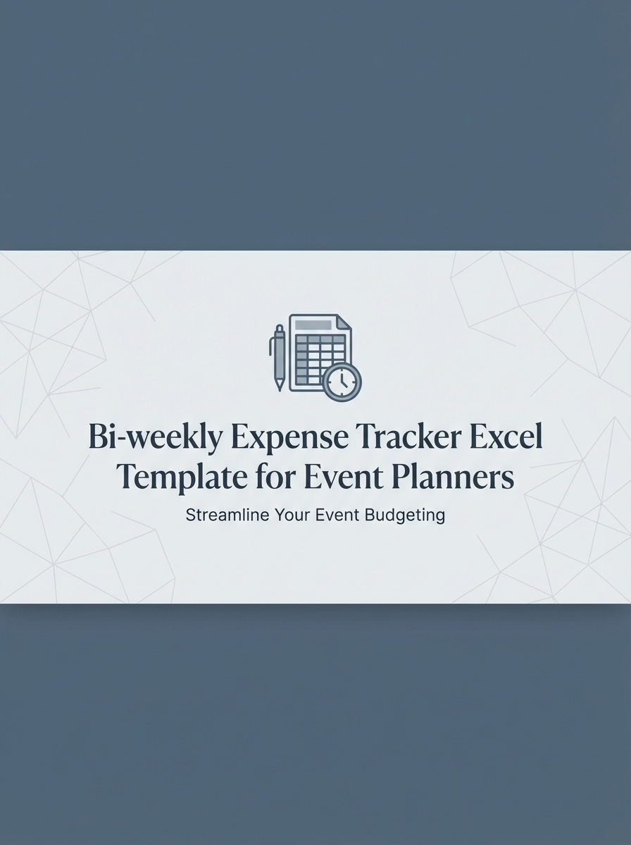 Bi-weekly Expense Tracker Excel Template for Event Planners