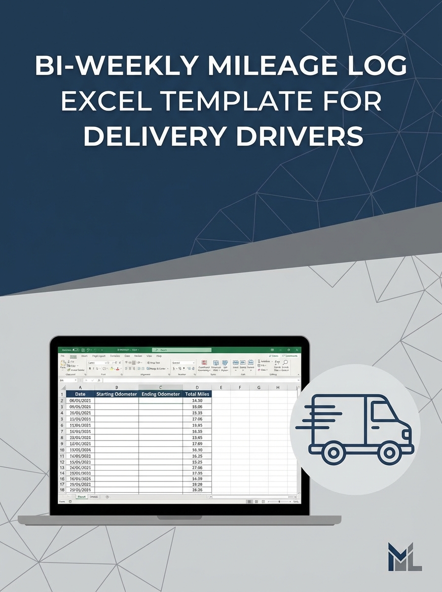 Bi-weekly Mileage Log Excel Template for Delivery Drivers