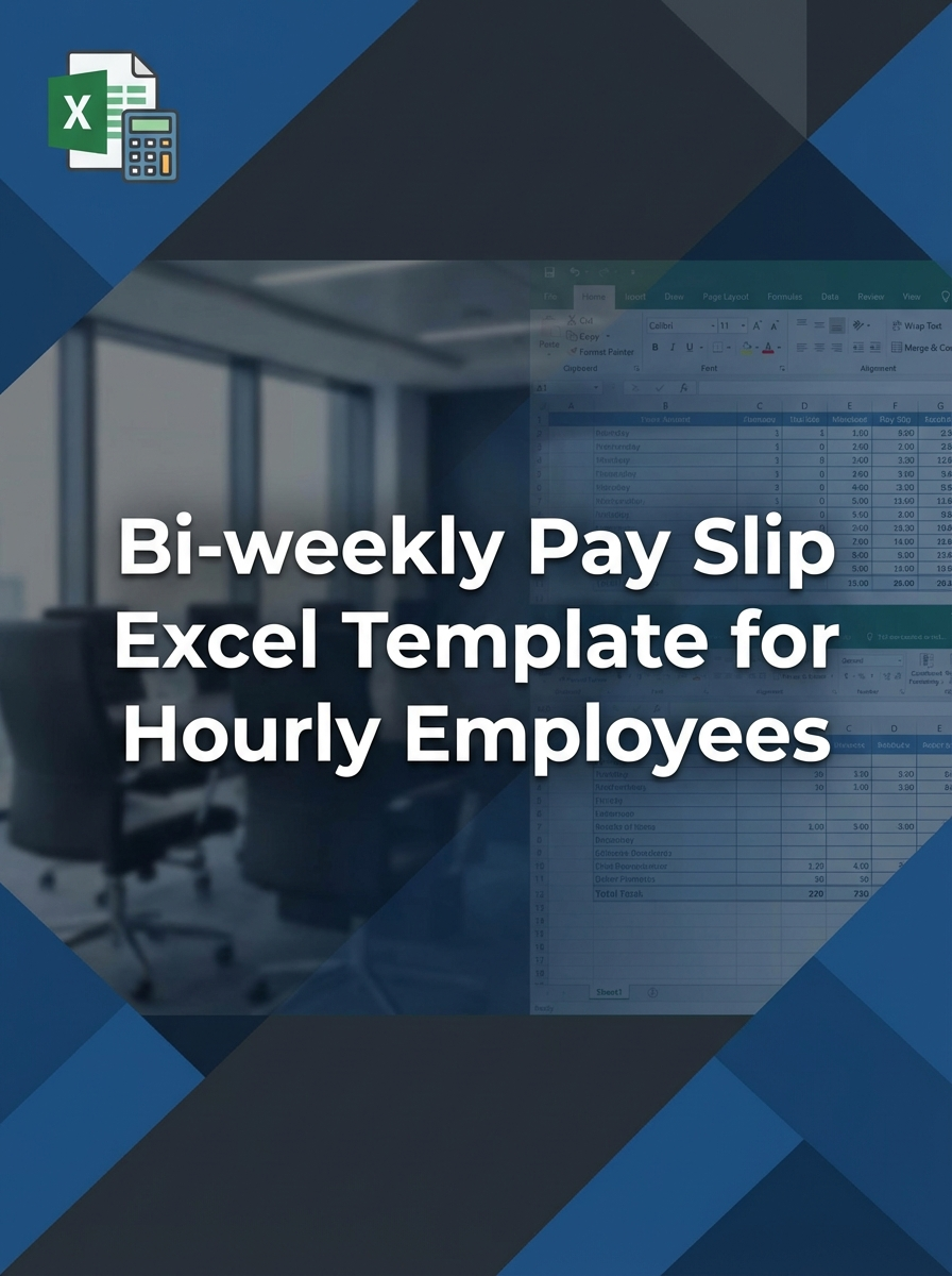 Bi-weekly Pay Slip Excel Template for Hourly Employees