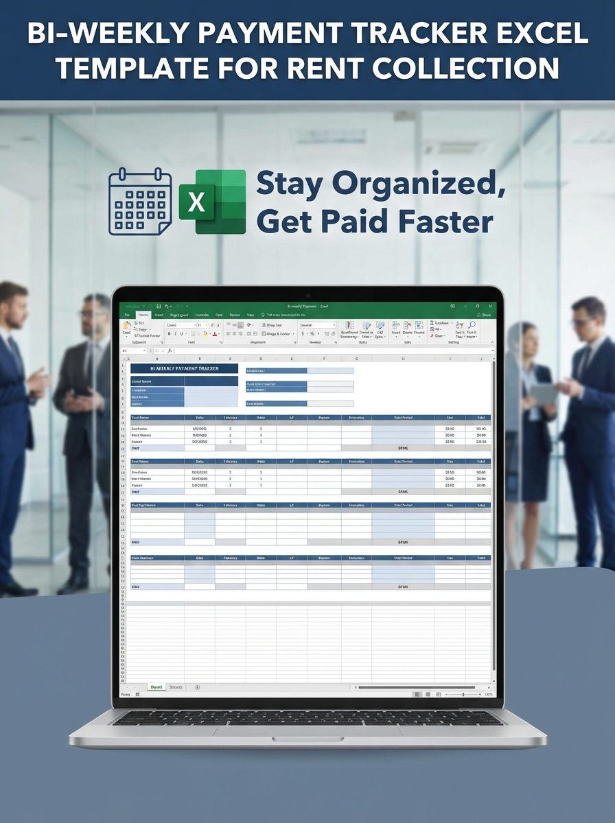 Bi-weekly Payment Tracker Excel Template for Rent Collection