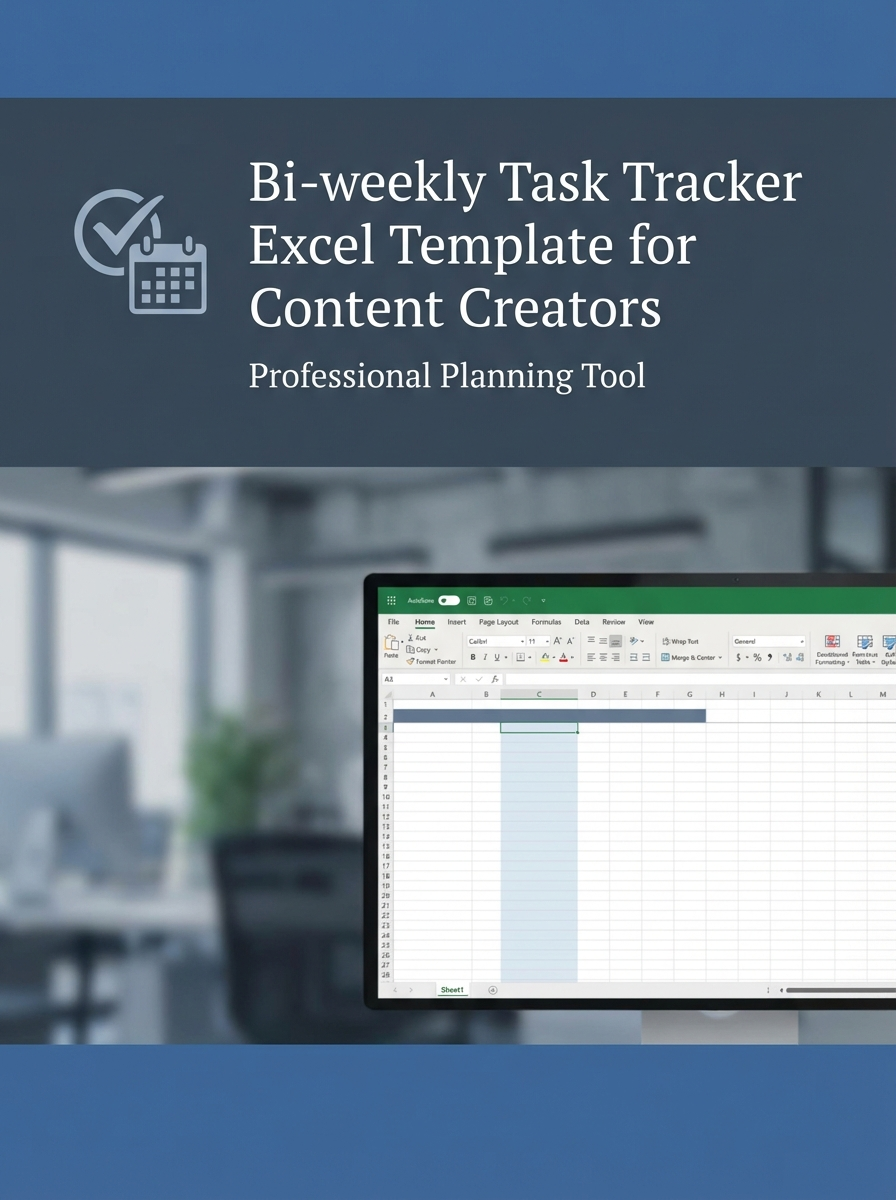 Bi-weekly Task Tracker Excel Template for Content Creators
