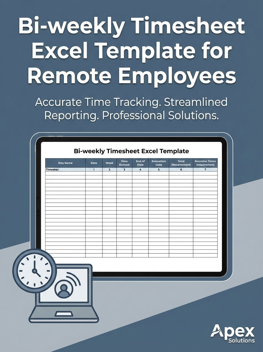 Bi-weekly Timesheet Excel Template for Remote Employees
