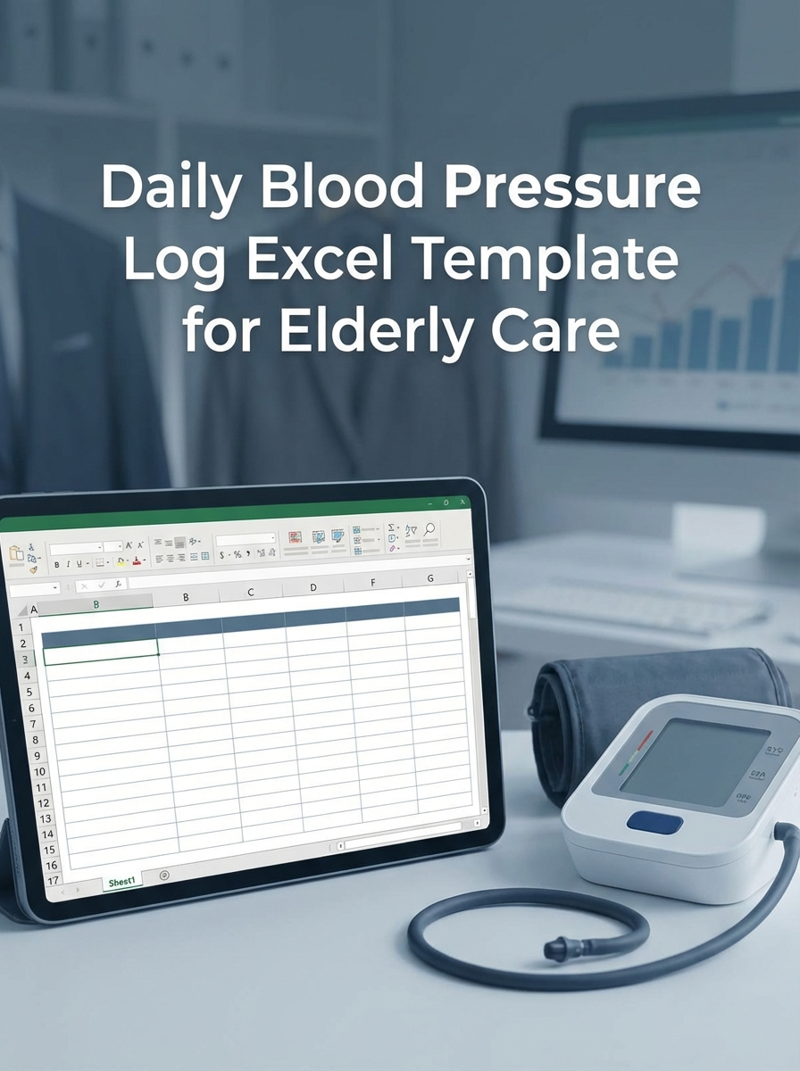 Daily Blood Pressure Log Excel Template for Elderly Care