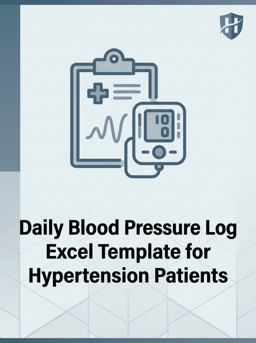 Daily Blood Pressure Log Excel Template for Hypertension Patients