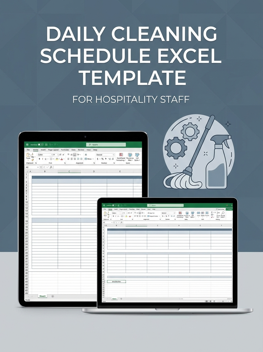 Daily Cleaning Schedule Excel Template for Hospitality Staff