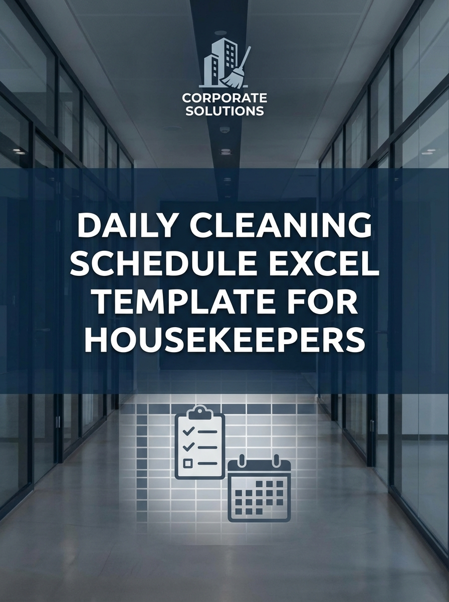Daily Cleaning Schedule Excel Template for Housekeepers