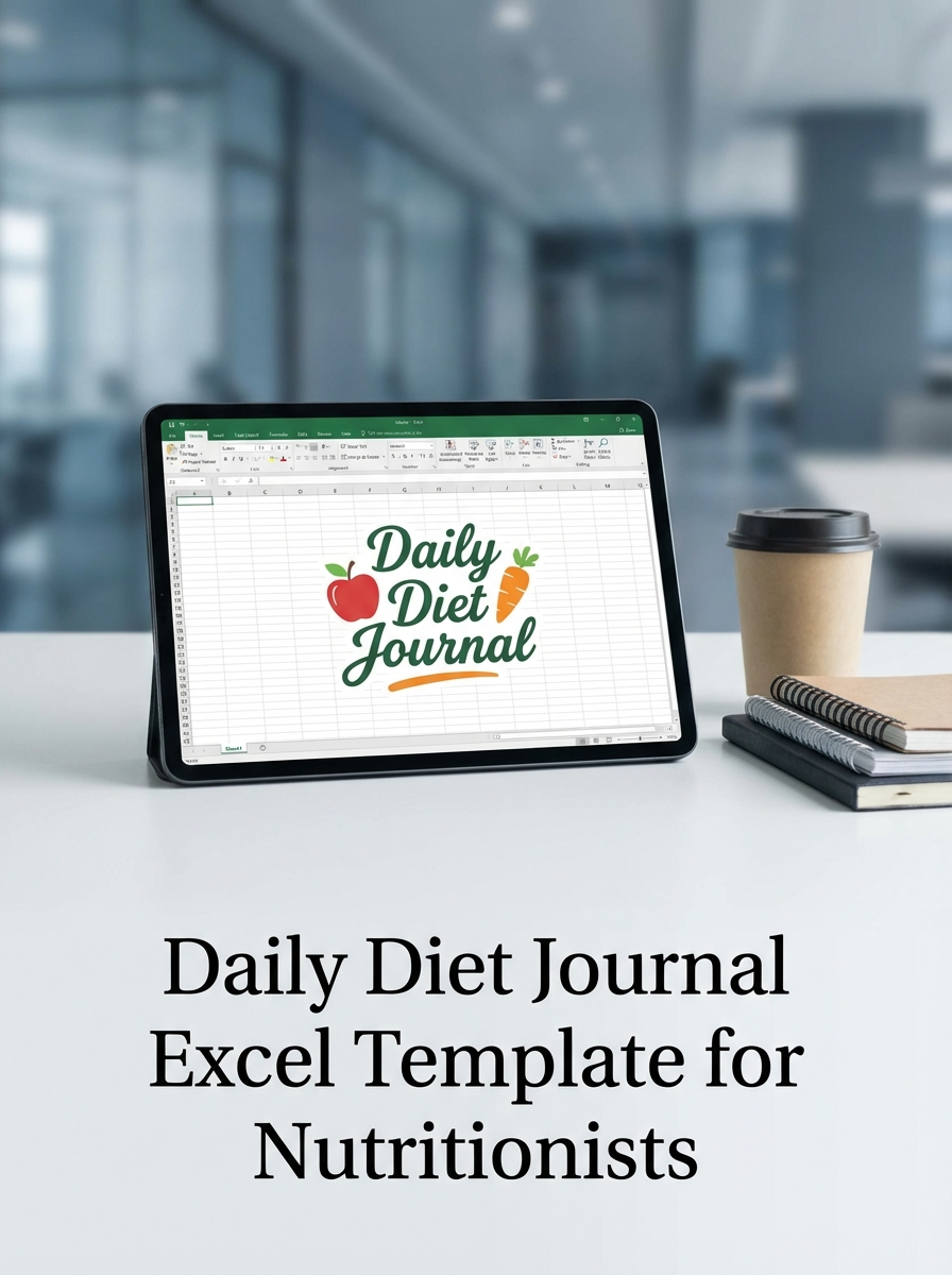 Daily Diet Journal Excel Template for Nutritionists