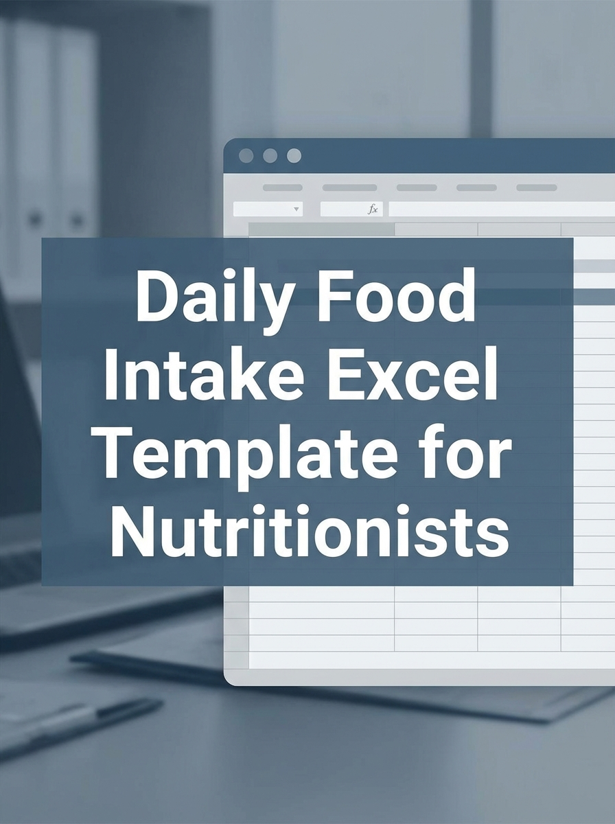 Daily Food Intake Excel Template for Nutritionists
