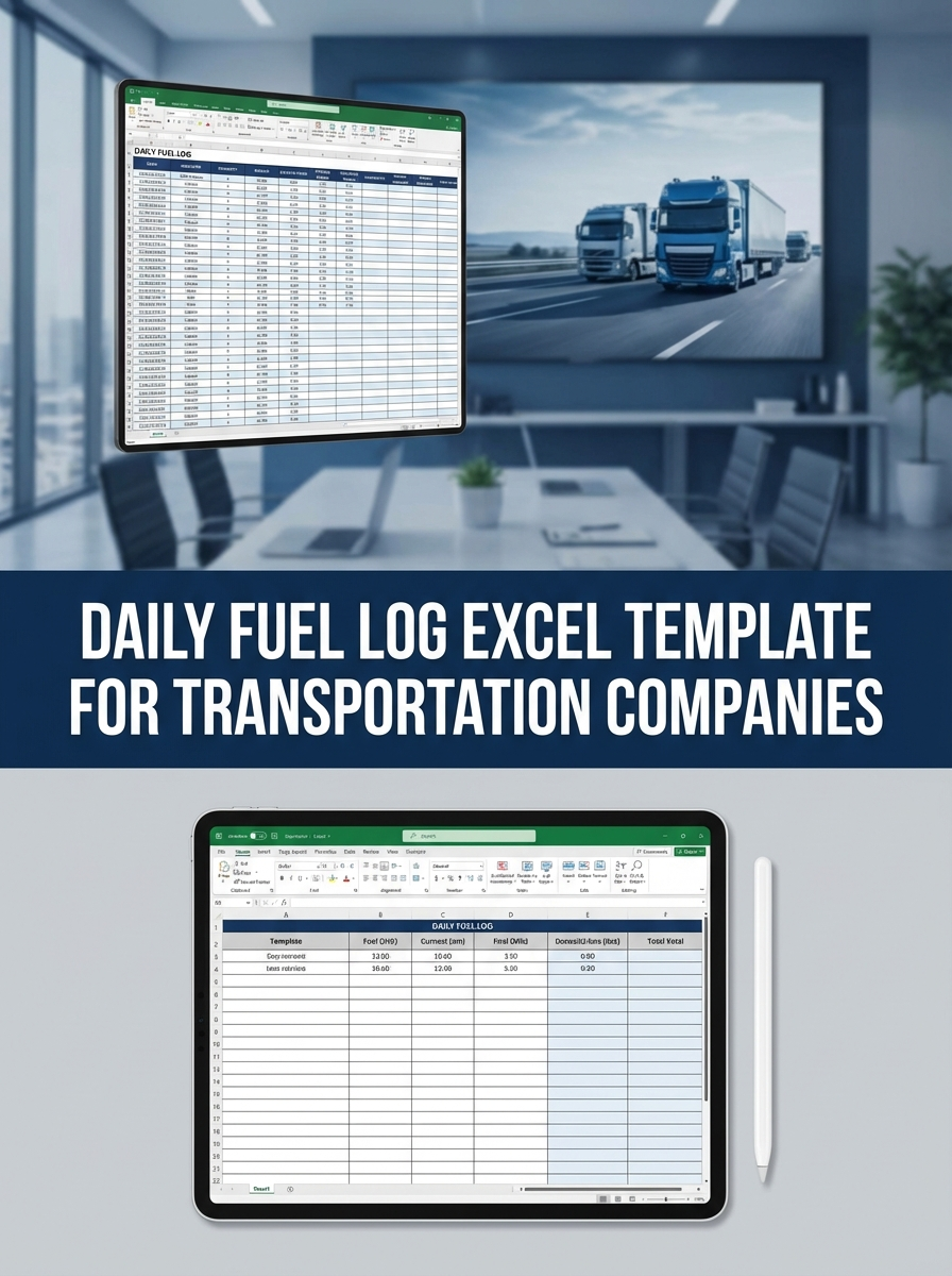 Daily Fuel Log Excel Template for Transportation Companies