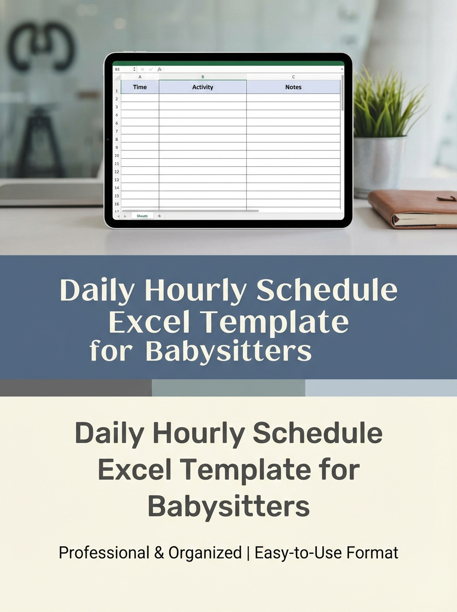 Daily Hourly Schedule Excel Template for Babysitters