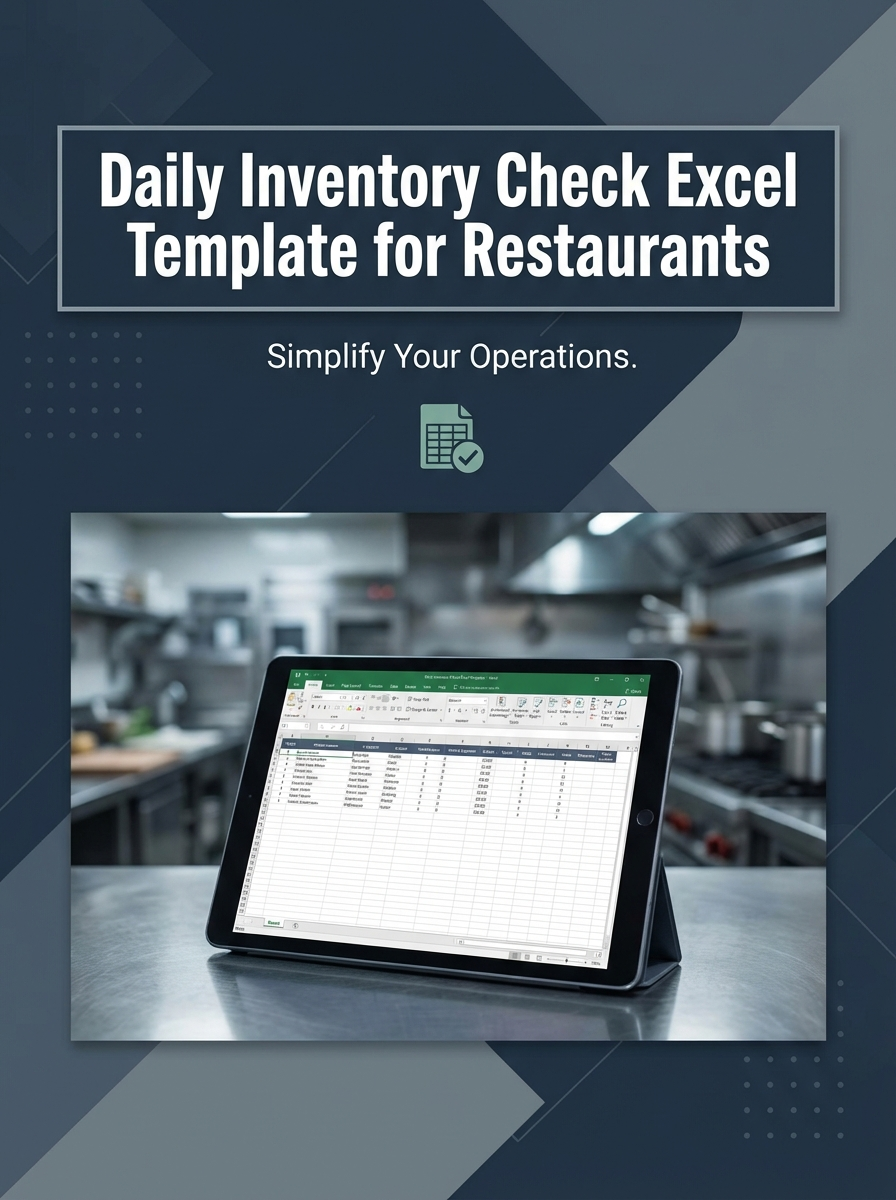 Daily Inventory Check Excel Template for Restaurants