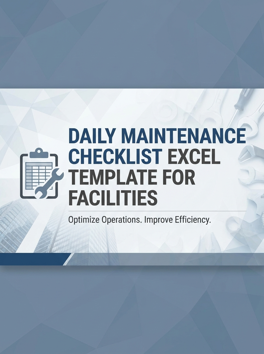 Daily Maintenance Checklist Excel Template for Facilities