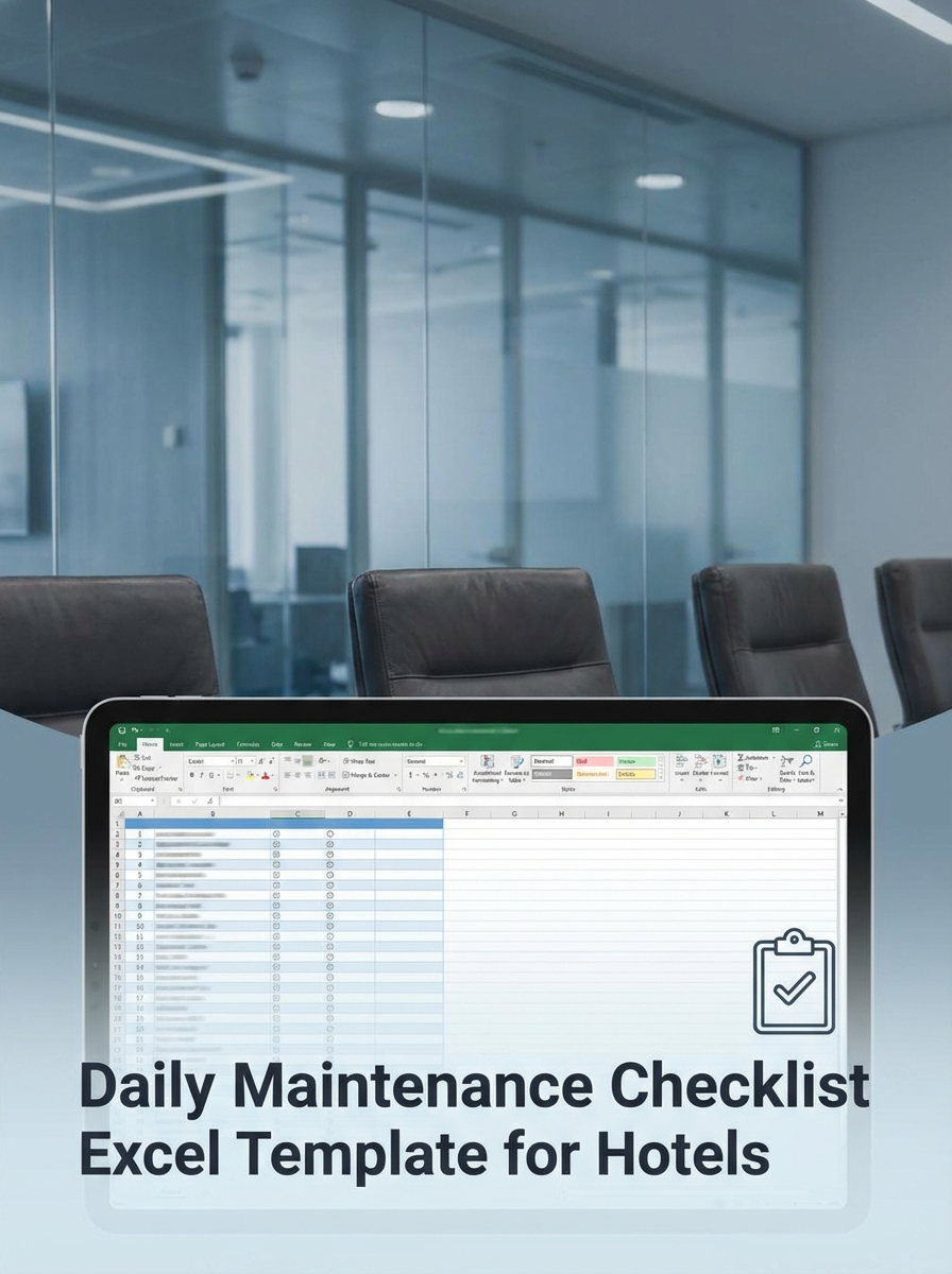 Daily Maintenance Checklist Excel Template for Hotels