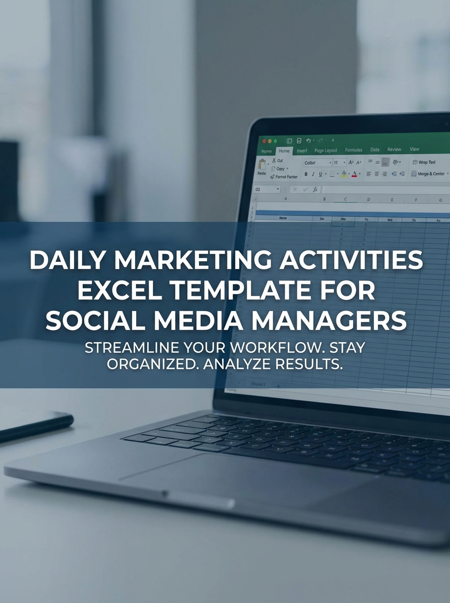 Daily Marketing Activities Excel Template for Social Media Managers