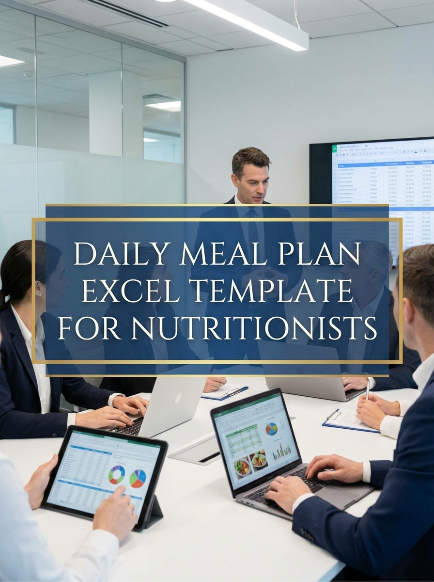 Daily Meal Plan Excel Template for Nutritionists