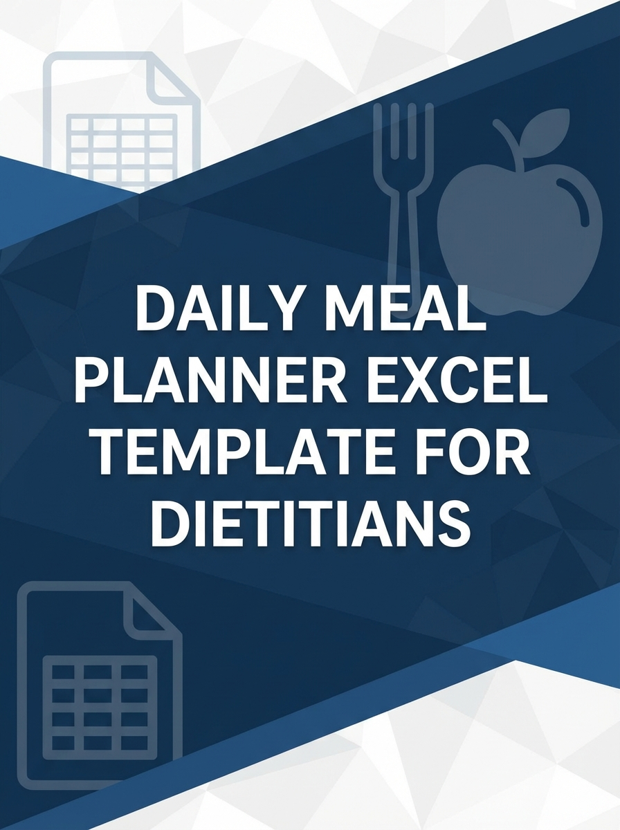 Daily Meal Planner Excel Template for Dietitians