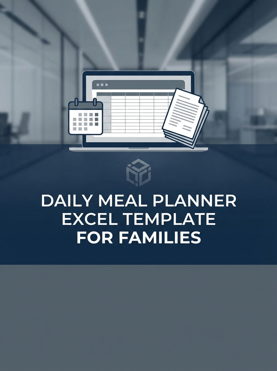 Daily Meal Planner Excel Template for Families