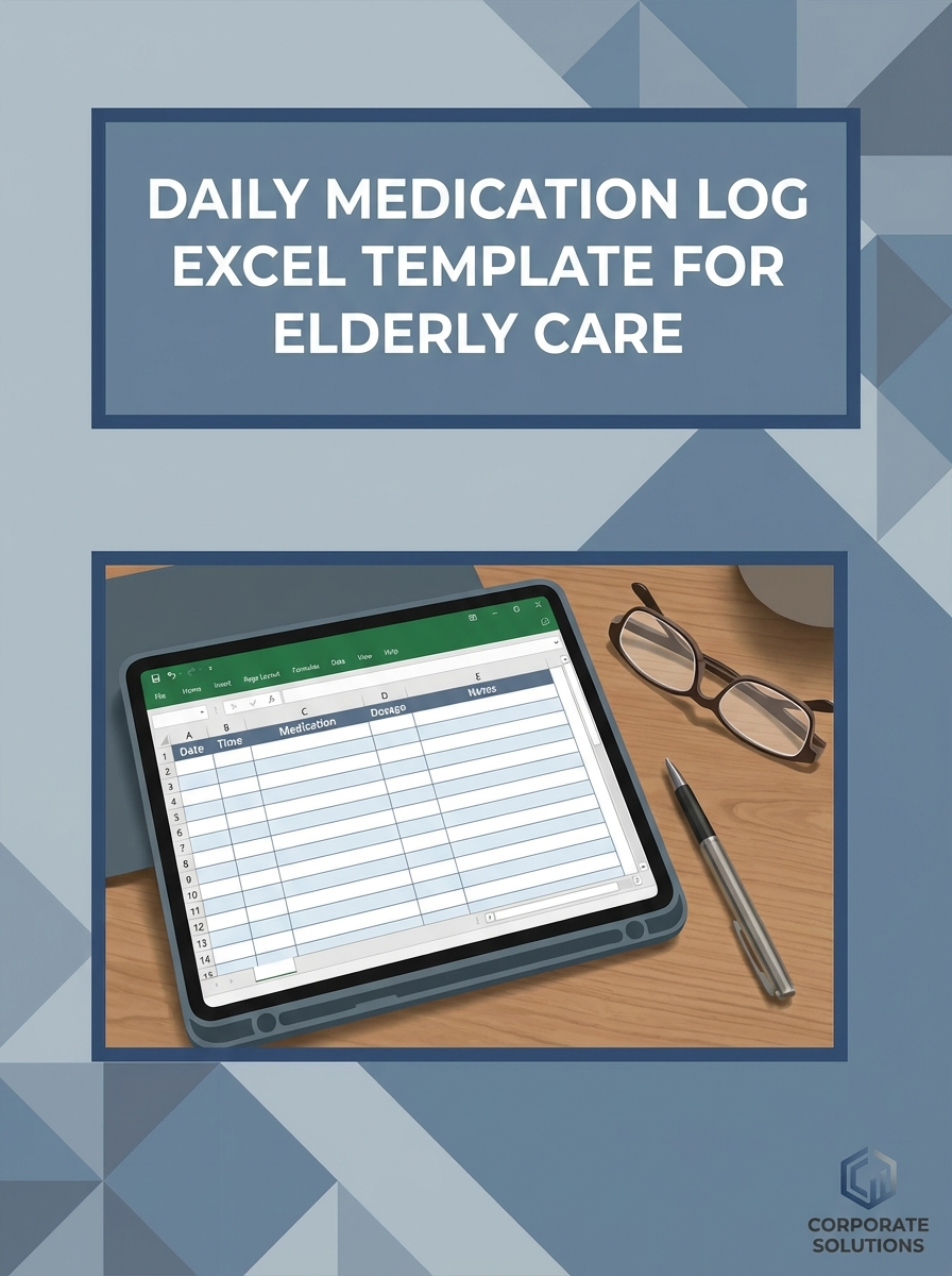 Daily Medication Log Excel Template for Elderly Care