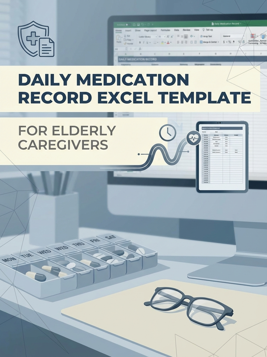 Daily Medication Record Excel Template for Elderly Caregivers