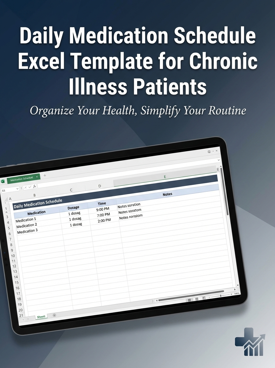 Daily Medication Schedule Excel Template for Chronic Illness Patients