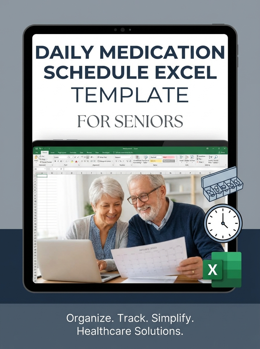 Daily Medication Schedule Excel Template for Seniors