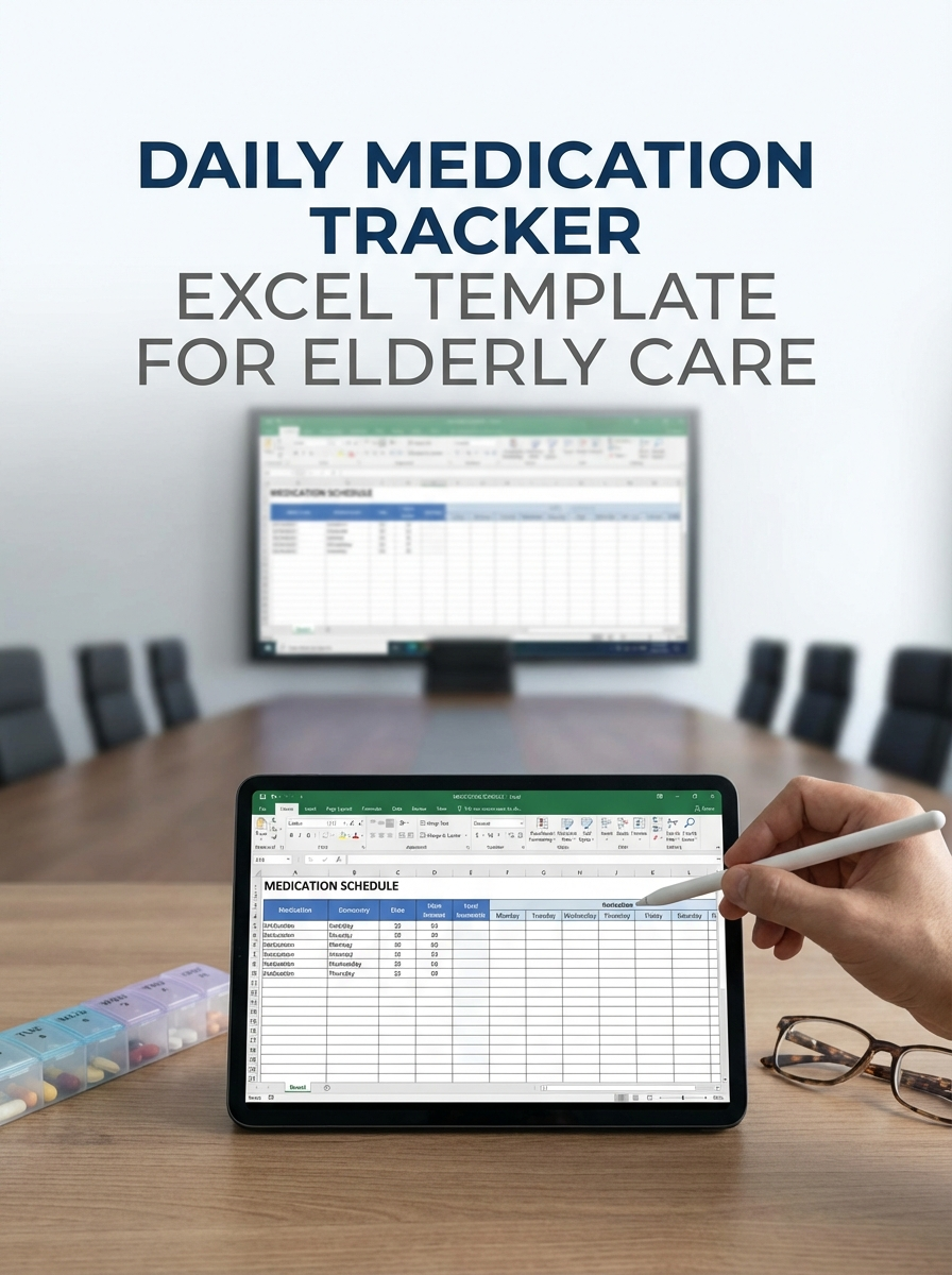 Daily Medication Tracker Excel Template for Elderly Care