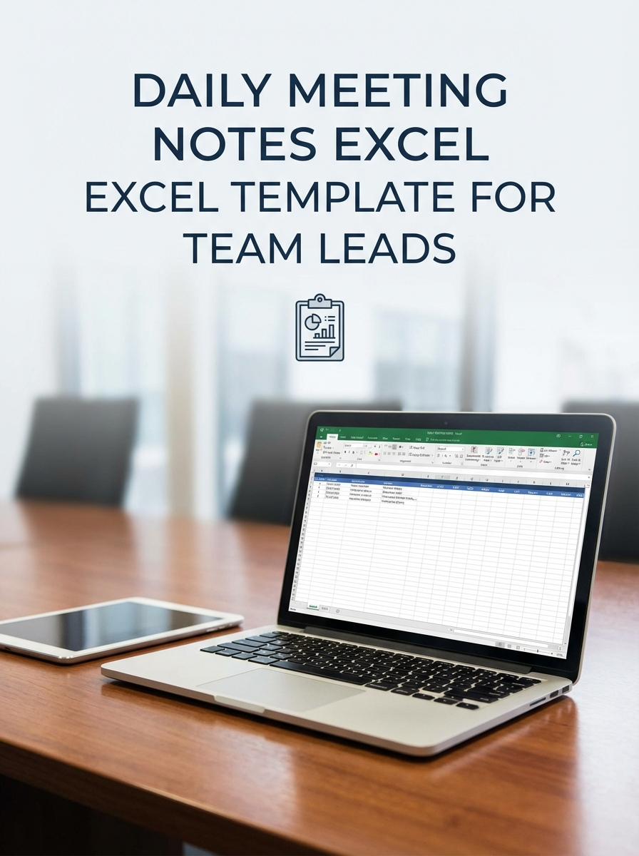 Daily Meeting Notes Excel Template for Team Leads