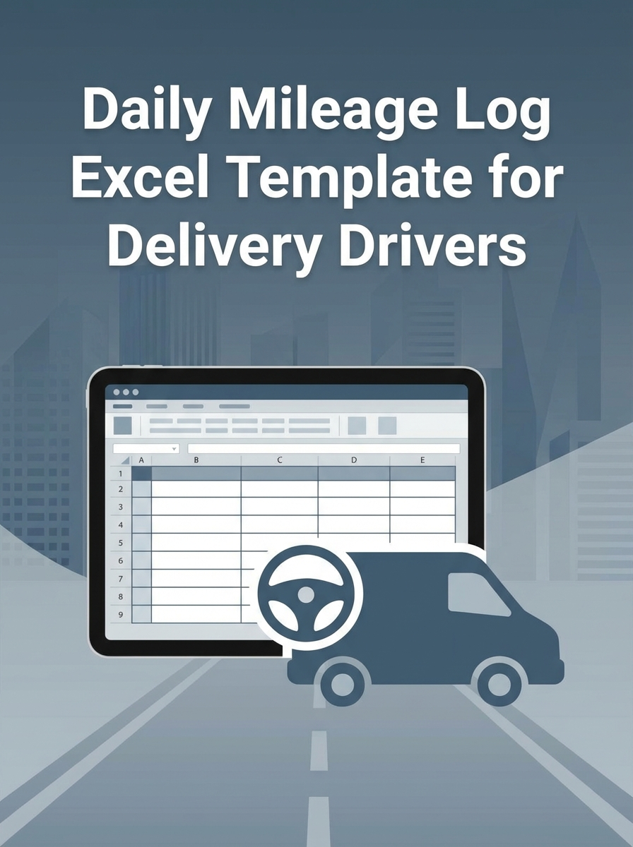 Daily Mileage Log Excel Template for Delivery Drivers