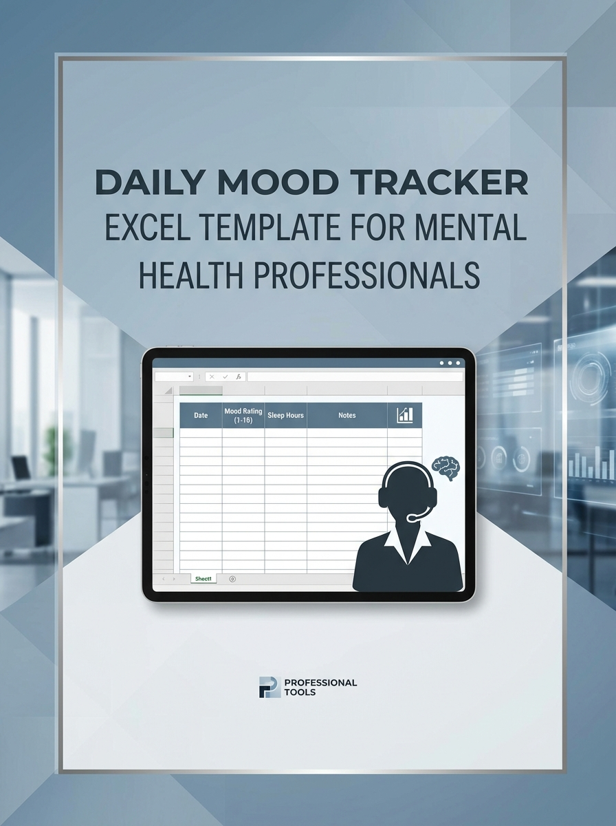 Daily Mood Tracker Excel Template for Mental Health Professionals