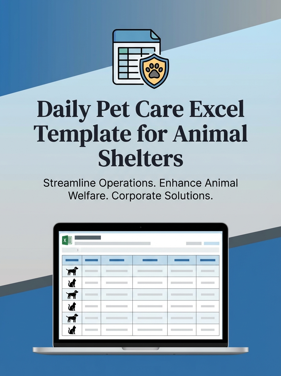 Daily Pet Care Excel Template for Animal Shelters