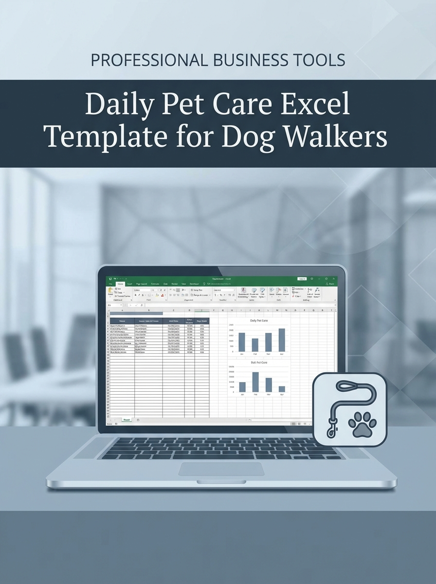 Daily Pet Care Excel Template for Dog Walkers